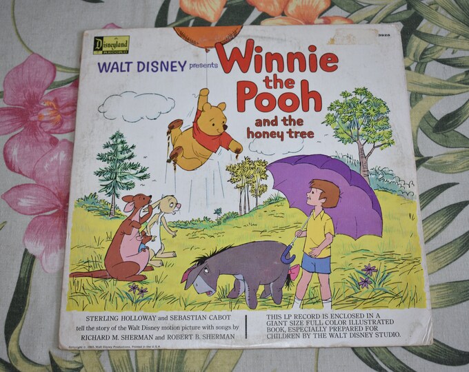 Disney Vintage 1965 Winnie The Pooh And The Honey Tree Vinyl Record LP 3928, Tiger, Vintage Record, Childrens Record,Kids Record,Walt Disney