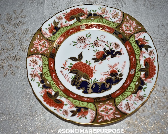 Royal Crown Derby Imari Accent Golden Peony Plate Made in England 1999 – NEW