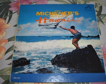 Vintage James Michener's Favorite Music of Hawaii, Vintage Hawaii, Hawaii, Pineapple, Hawaiian Vinyl Record Tiki Style Album LPM-2150