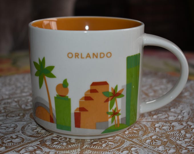 Starbucks Orlando Florida You are Here Coffee Tea Mug 14 oz, Starbucks Retro Coffee Mug, Starbucks Label, Starbucks Coffee,Starbucks,Mermaid