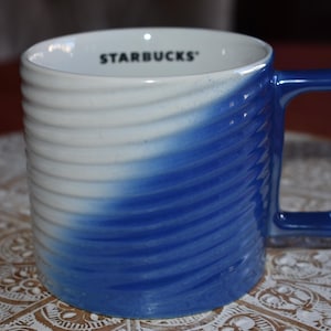 Starbucks White Blue 3D Ceramic Coffee Tea Mug Cup 12oz, Starbucks Retro Coffee Mug, Starbucks Label, Starbucks Coffee, Starbucks, Mermaid