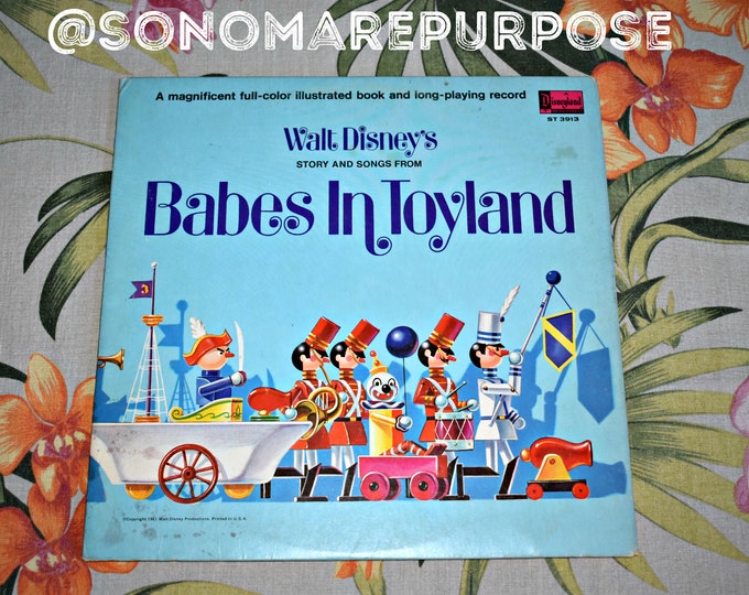 Walt Disney's Babes in Toyland Story and Songs  Vinyl Record ST 3913 Vintage 1961, Vintage Record, Children's Record, Kids Record,
