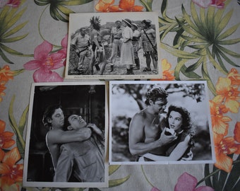 Lot of 3 1950's Jungle Jim The Forbidden Land Black/White Promo Pictures Johnny Weissmuller, The Forbidden Land