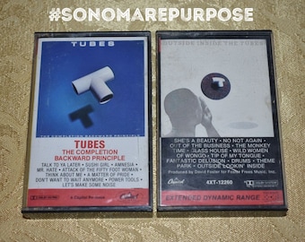 Vintage lot of 2 The Tubes Cassette Tapes, The Completion Backwards Principle and Outside/Inside,Tubes Rock n Roll,Hard Rock Music,Hard Rock