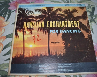 Vintage  George Poole Orchestra – Hawaiian Enchantment For Dancing , RARE Vintage Record, Vintage Hawaii, Hawaii, Pineapple,Tiki Style Album