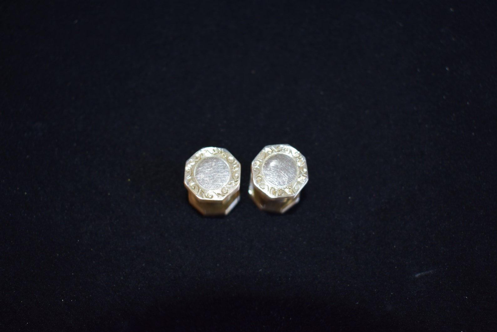Boutons De Manchette Victorian Baer & Wilde - Émail Bleu-vert - Finition Silver Tone - Occasion En Bon état