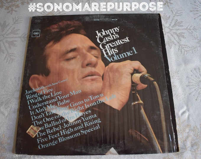 Johnny Cash – Johnny Cash's Greatest Hits Volume 1 Country Vinyl Vintage Rare Album Record 1967, Country Record, Johnny Cash Music, Johnny
