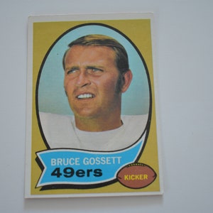 San Francisco 49ers Football Bruce Gossett Kicker 1970 Topps Football Card, National Football League, NFL,Football Sports Trading Card,Cards