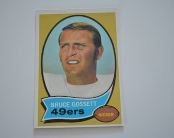 San Francisco 49ers Football Bruce Gossett Kicker 1970 Topps Football Card, National Football League, NFL,Football Sports Trading Card,Cards