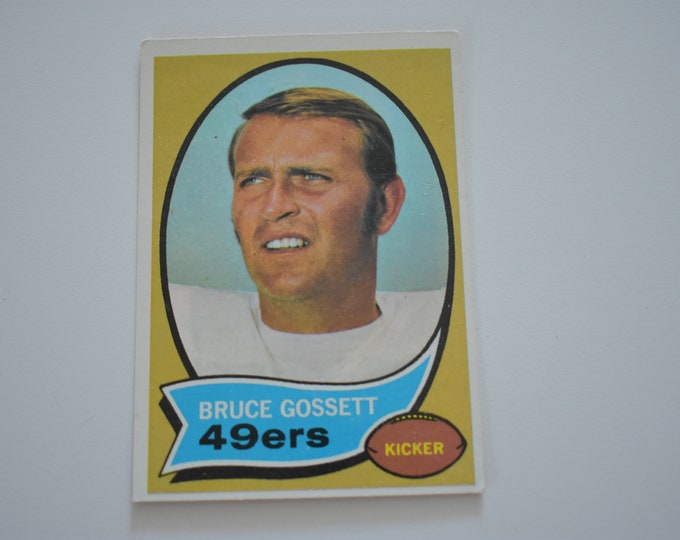 San Francisco 49ers Football Bruce Gossett Kicker 1970 Topps Football Card, National Football League, NFL,Football Sports Trading Card,Cards
