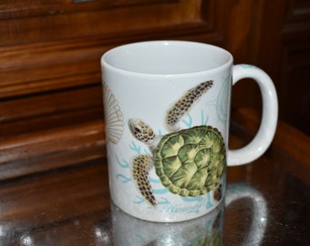 ABC store of Hawaii Sea Turtle Coffee Mug Cup, Excellent Used Shape! Hawaiian Islands, Vintage Hawaii, ABC Store Coffee Mug, Hawaii Mug