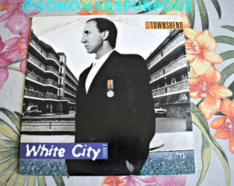 Pete Townsend White City 33 RPM LP Record 1985 Vinyl LP Record Near Mint Vintage Album Record, New Wave Music, Cut Corner Promo Album, Pete