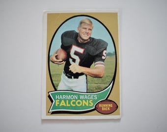 Vintage 1970 Lot of 2 Harmon Wages Topps & Tommy Nobis Trading Card Atlanta Falcons, National Football League, NFL, Football Sports, Cards