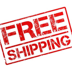 May include: Red rubber stamp with the text "FREE SHIPPING" in white letters.