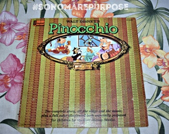 Walt Disney's Story Of Pinocchio Soundtrack Vinyl Record LP ST 3905 Vintage 1962, Vintage Record, Childrens Record, Kids Record, Walt Disney