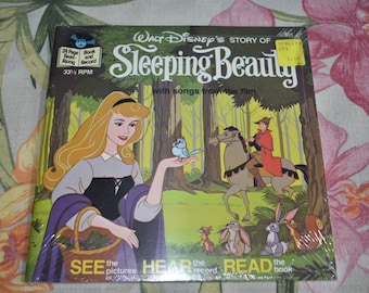 SEALED - Vintage 1977 Walt Disney's Sleeping Beauty "See, Hear, Read" Record and Book 33 1/3 RPM 301, Disney, Childrens Records, Kids