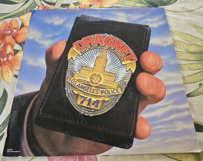 Vintage 1987 Dragnet - Music From The Motion Picture Soundtrack Vinyl Record, MCA 6210,