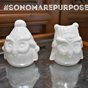 Vintage White Owls Bird Salt and Pepper Shakers, Vintage Owl Decor, Mid Century, Owl Decor, Exotic Bird Decor, Owls, Woodland Creatures, Owl