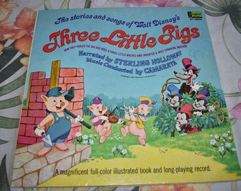 Walt Disney's The Stories And Songs of Three Little Pigs ST-3963, Vintage Record 1967, Children's Record, Kids Record, Disneyland