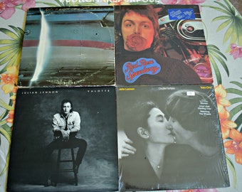 Vintage lot of 4 Paul McCartney John Lennon Vintage Vinyl, Double Fantasy Wings over America, Vinyl LP Record Near Mint Vintage Album Record