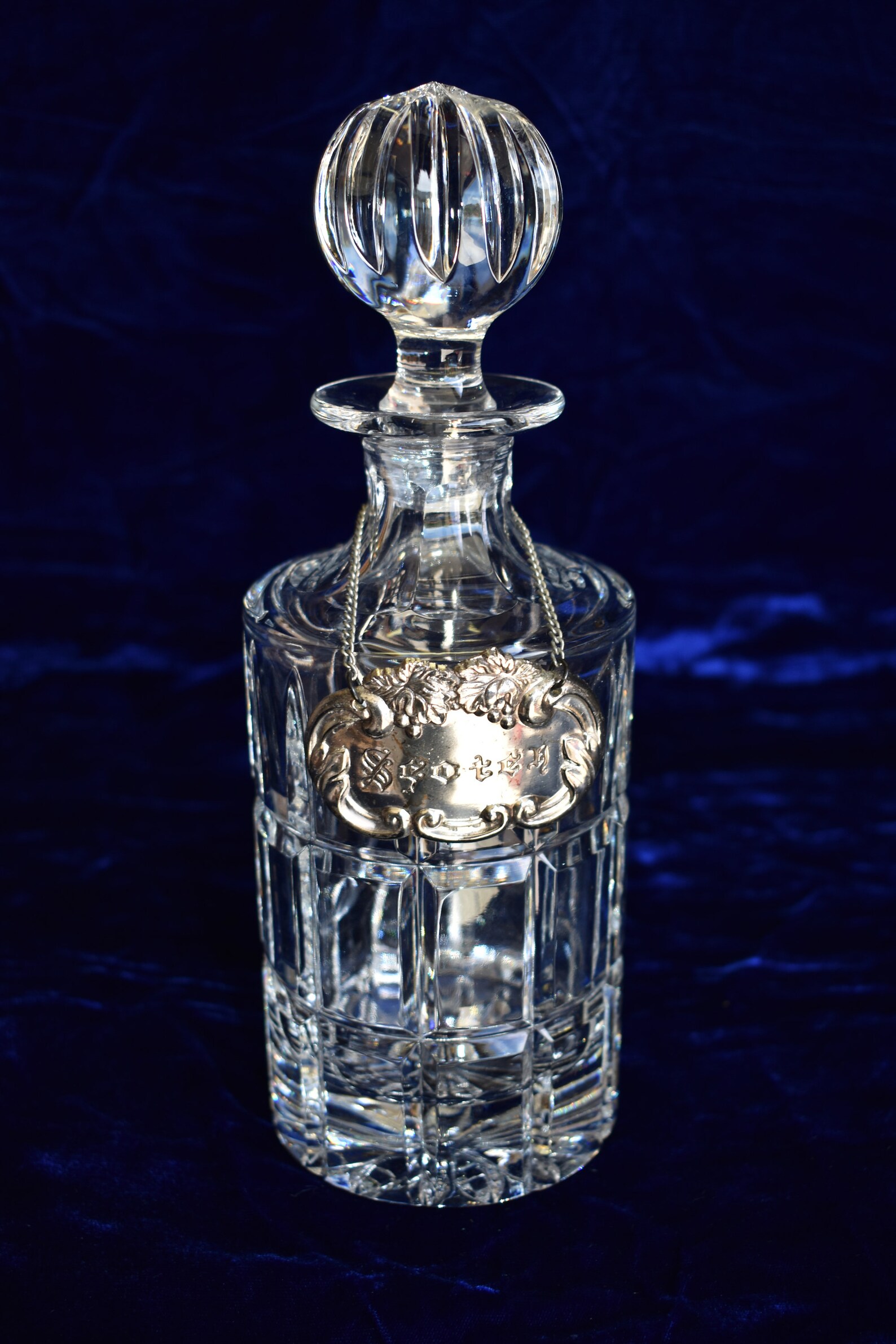 Vintage Towle Cut Lead Crystal Glass Decanter Scotch Bottle Etsy