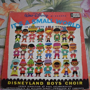 Walt Disney Disneyland Boys Choir It&#39;s A Small World Vintage 1965 Vinyl Record LP DQ1289, Record,Childrens Record, Kid Record, a small World