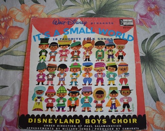 Walt Disney Disneyland Boys Choir It's A Small World Vintage 1965 Vinyl Record LP DQ1289, Record,Childrens Record, Kid Record, a small World