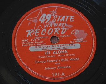 Vintage Genoa Keawe's Hula Maids w-Johnny Almeida Genoa Keawe's Polynesians With Johnny Almeida's Hawaiians –Lei Aloha Hauoli Maka Hiki Hou