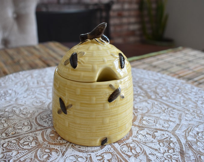 Unbranded Vintage 1970's Ceramic Style Honey Pot Hive Made in West Germany, Ceramic Hive Honey Pot, Honey Pot, Honey Hove, Honey