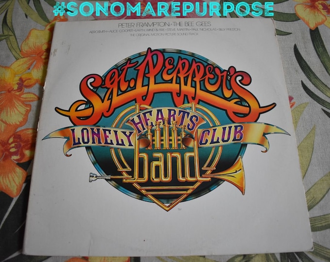 Vintage Sgt. Pepper's Lonely Hearts Club Band Original Motion Picture Score,Vintage Vinyl Record LP, Peter Frampton, Alice Cooper, Aerosmith