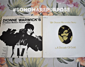 Lot of 2 Dionne Warwick Dionne Warwick's Greatest Motion Picture Hits and The Dionne Warwicke Story Vintage Vinyl Record Near Mint Album