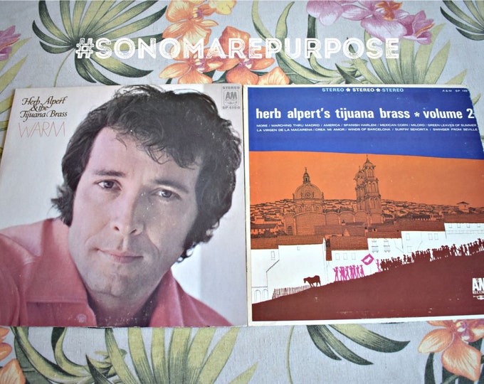 Vintage lot of 2 Herb Alpert The Tijuana Brass Warm & Tijuana Brass, Vol 2 Vinyl Record Albums, Vinyl Record Near Mint Album Record