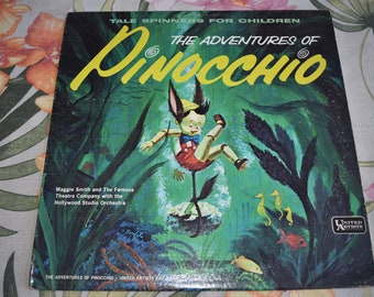 Vintage Tale Spinners Adventures of Pinocchio 1960s United Artists Records UAC 11014,Vintage Record,Childrens Record,Kids Record,Walt Disney