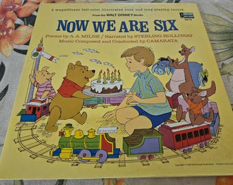 Walt Disney Vintage 1969 Winnie The Pooh Now We Are Six , Vintage Record 3973, Childrens Kids Record
