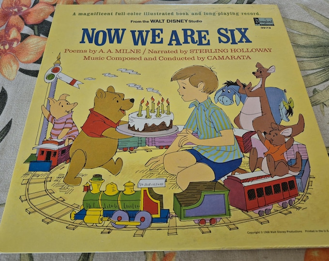 Walt Disney Vintage 1969 Winnie The Pooh Now We Are Six , Vintage Record 3973, Childrens Kids Record