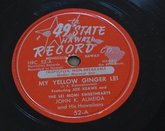 Vintage John K. Almeida And His Hawaiians Featuring Joe Keawe And The Lei Momi Sweethearts – My Yellow Ginger Lei / Naka-Pueo, 1920's Hawaii