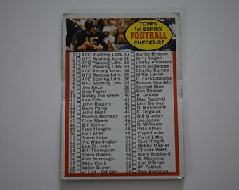 Vintage 1972 Topps Football 1st Series #1-132 Checklist #29 Trading Card, National Football League, NFL, Football Sports, Cards