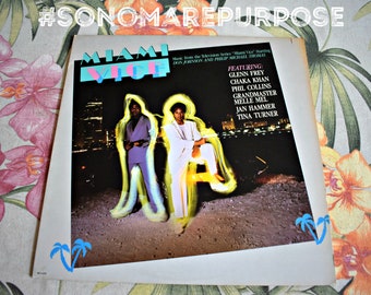 Miami Vice TV Soundtrack Vintage 1985 LP Vinyl Record Cut Corner PROMO Album, Vintage Vinyl Record Miami Vice Soundtrack, Jan Hammer