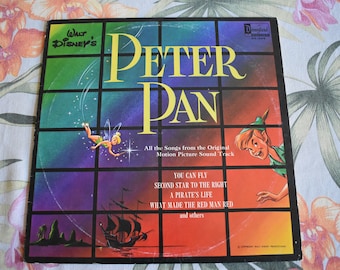 Walt Disney's All the Songs from Peter Pan Vintage 1963, DQ 1206  Vinyl Record with Book, Vintage Record, Children's Record, Kids Record