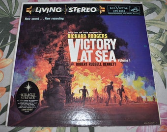 Victory At Sea Robert Russell Bennett- LSC-2335 Stereo Great Condition, RARE Vintage Vinyl Record, Vintage Hawaii, Hawaiian, Hawaii