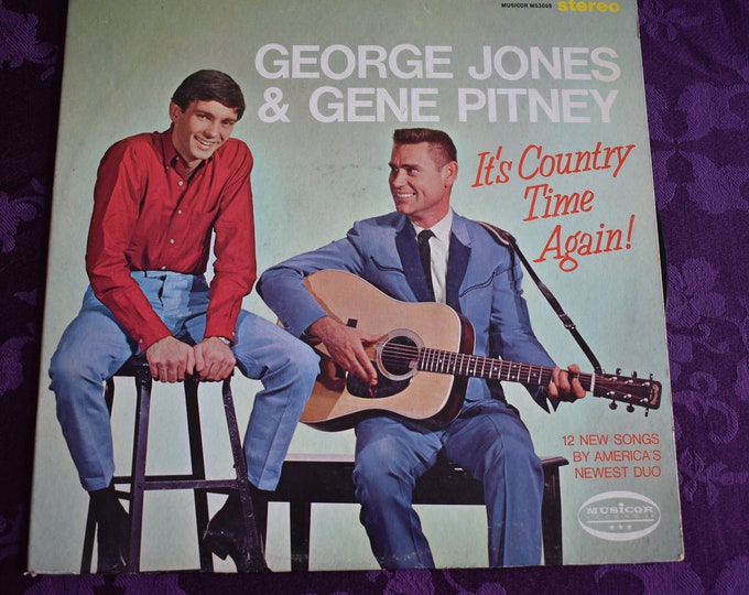 George Jones And Gene Pitney – It's Country Time Again! Vintage Vinyl Record MS3065, Grand Ole Opry, Old School Country Music, Country Music