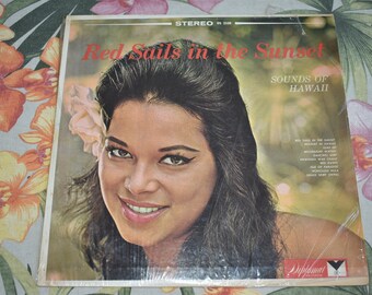 Vintage Sounds Of Hawaii – Red Sails In The Sunset, RARE Vintage Record, Vintage Hawaii, Hawaii, Pineapple,  Tiki Style Album, D-2328