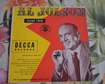 Vintage Al Jolson – Al Jolson - Volume Three DLP 5030, RARE Vintage 10 Inch Vinyl Record