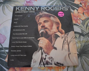 Vintage Kenny Rogers Greatest Hits 1980. Vintage Vinyl Record LP Album, Near Mint Album Record, Kenny Rogers Country, Country Folk, LOO 1072