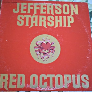 Vintage Jefferson Starship Red Octopus 1975, Vintage Vinyl LP Record Vintage Album Record. Jefferson Airplane, Rock and Roll Music