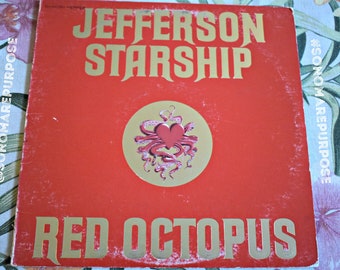 Vintage Jefferson Starship Red Octopus 1975, Vintage Vinyl LP Record Vintage Album Record. Jefferson Airplane, Rock and Roll Music