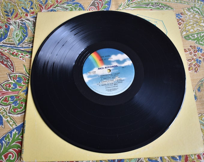 Vintage The Who Live at Leeds 1980 Vintage Album Record, The Who Music. Pete Townsend, Roger Daltrey, Keith Moon, John Entwistle,Rock N Roll