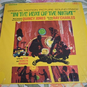 Quincy Jones & Ray Charles &quot;In The Heat of the Night&quot; Soundtrack 1967 UA Records Vintage Vinyl Record Album - UAS 5160