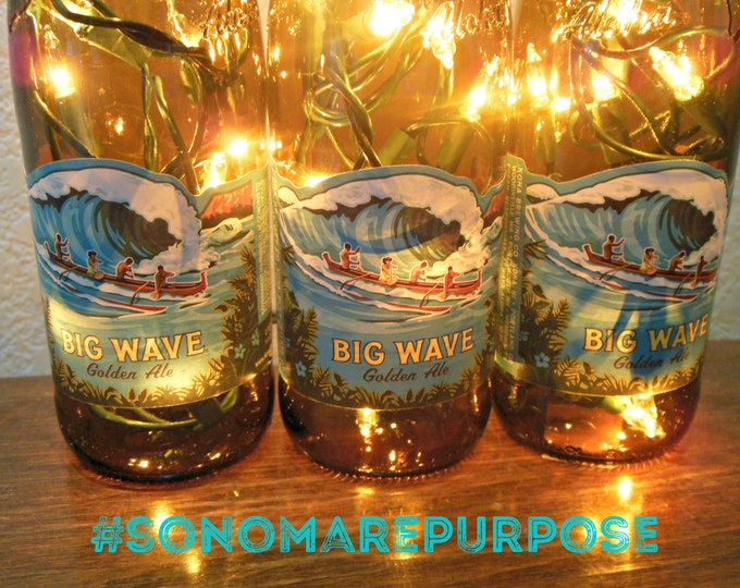 Kona Brewing Big Wave Beer Bottle Light 3 Pack Set White lights Bar Light, Kona Brewing Lamp, Kona Brewing Light, Big Wave Beer Light, Lamp