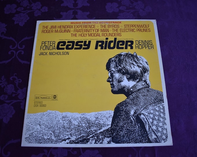 Easy Rider Vintage 1969 Vinyl Record Movie Soundtrack, Dunhill-ABC, DSX 50063, Easy Rider Peter Fonda and Dennis Hopper, Motorcycle Movie